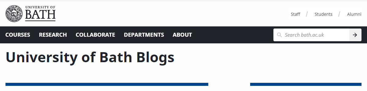 Screenshot showing the blog header after the project